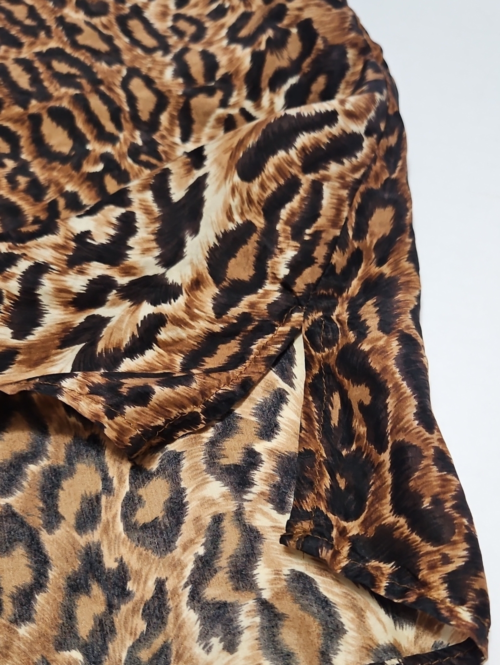 Express Leopard Print 100% Silk Tank Top - Brown Black Size S - Picture 6 of 7